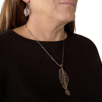 Antique Copper Chain Leaf Necklace